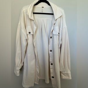 Free People Cream Button-Up Jacket